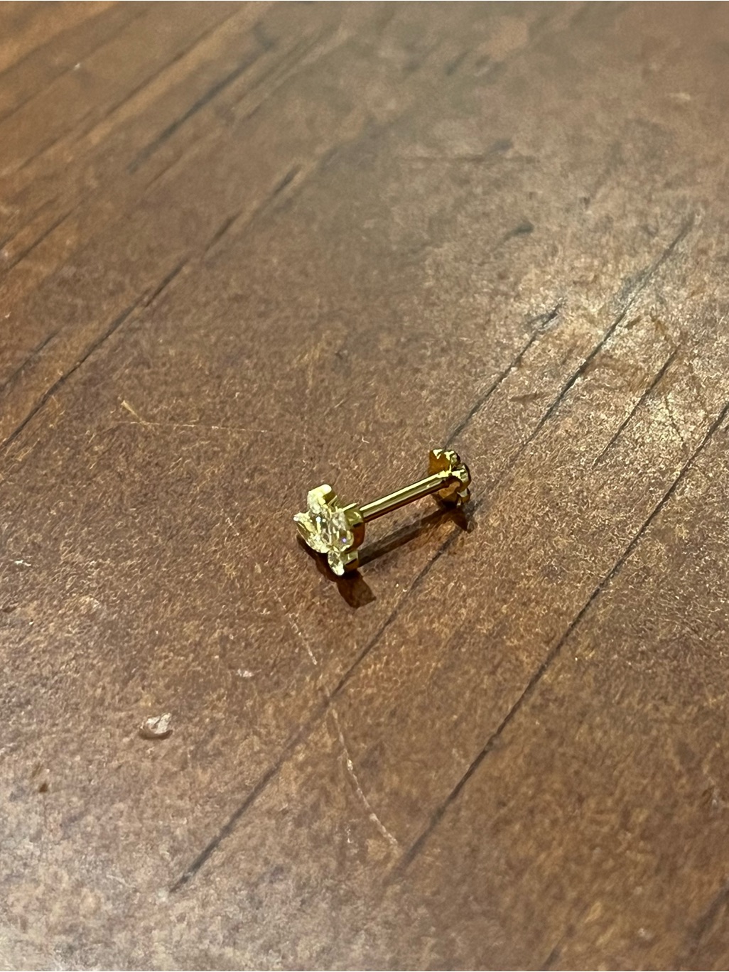 Maria Tash 18k Yg 3mm Invisible Set Diamond Lotus Threaded Stud (6.5mm Post) — image 3 of 4
